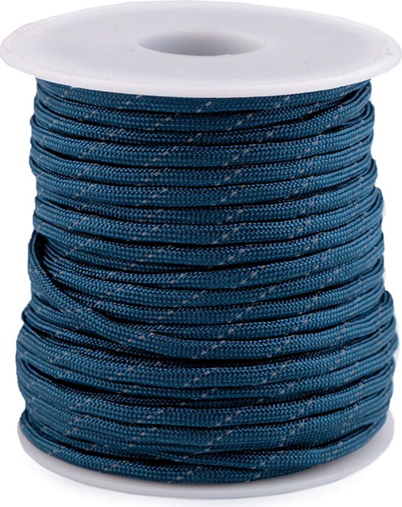 Schnur 25m x 4mm m. Reflektorfaden Polyester Seil Kordel Polyesterschnur