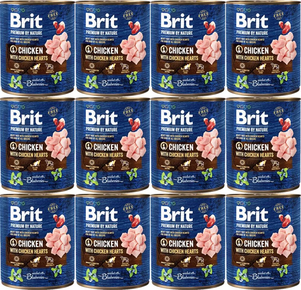 Boîte Brit Premium Chicken and Hearts Chien Difficile et Digestion