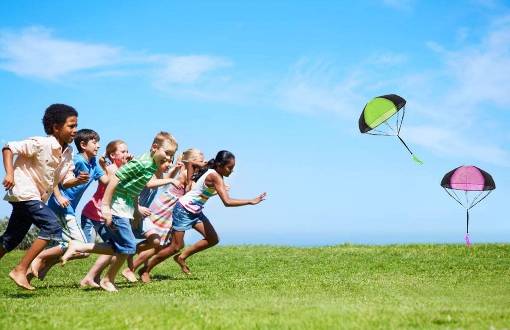 Ulikey Fallschirm Spielzeug Kinder Draußen Fallschirm Schießen Outdoor Flugspielzeug Spiele Geschenk für Kinder Airdrop Fallschirm Fallschirmspringer Hand werfen Fallschirm 