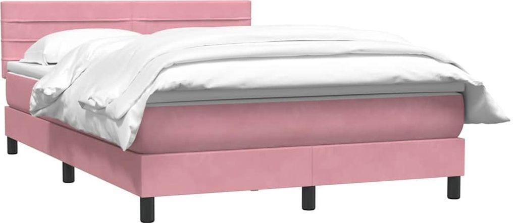Boxspringbett mit Matratze Rosa 160x220 cm Samt