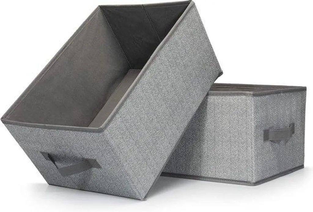 Grandes boîtes de rangement pliables 38cm avec poignées, tissu solide