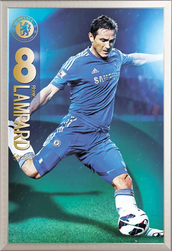 Quadro Moderno Chelsea Lampard Alluminio Argento Shinsuke® 61x91,5