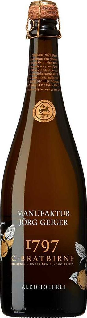 Jörg Geiger Birnenschaumwein von der Champagner Bratbirne, alkoholfrei, 750 ml