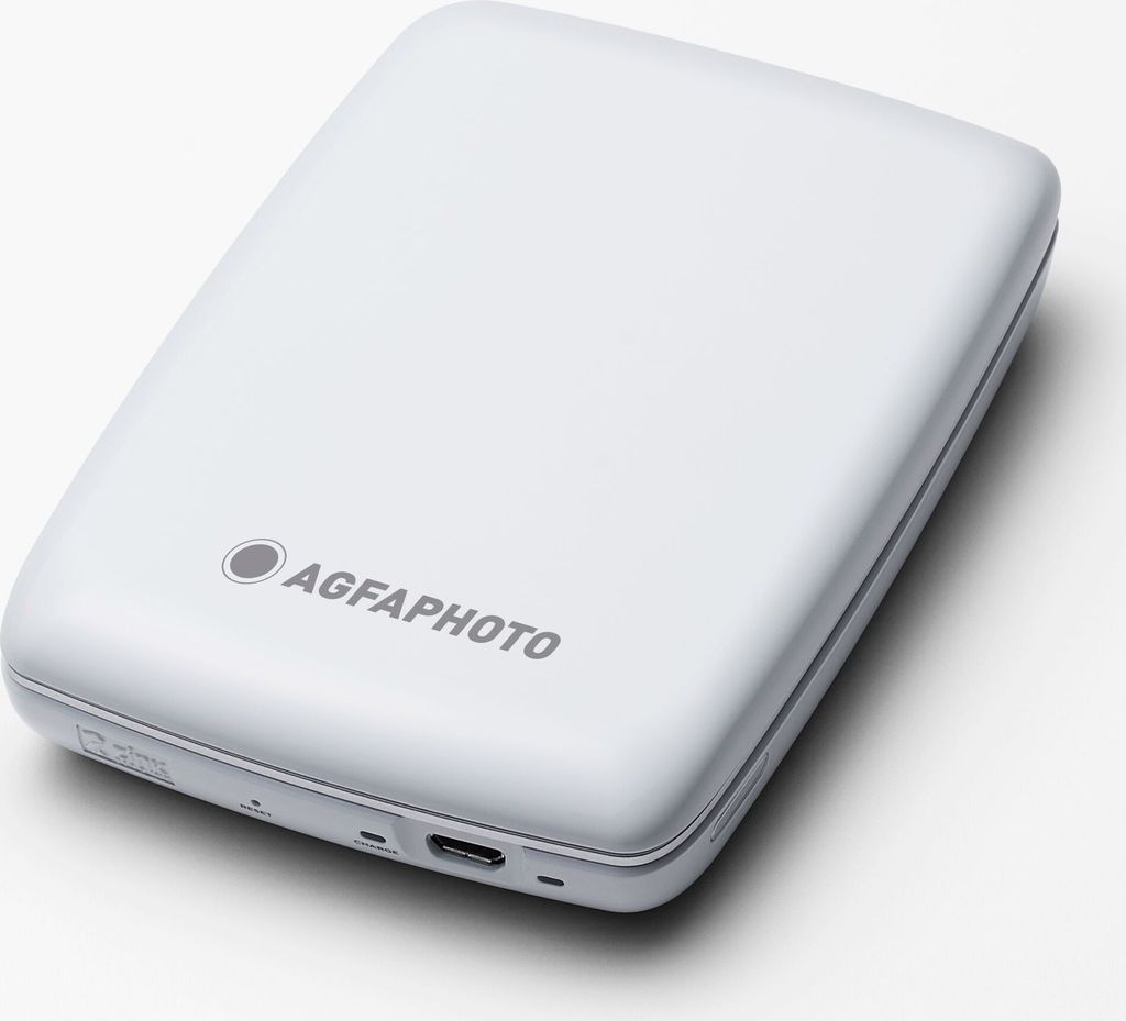 AgfaPhoto Realipix MINI P2 - Tragbarer Fotodrucker mit Zink-Technologie - Bluetooth, iOS & Android, Lithium-Akku