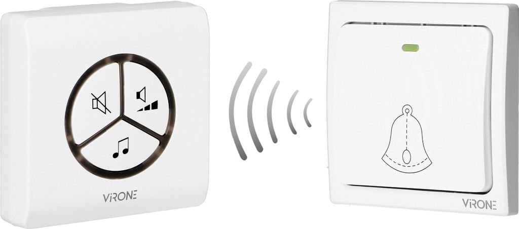 Sonnette sans fil WAYO AC, alimentée sur secteur, bouton Image du produit 