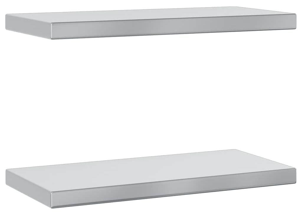 vidaXL Nástěnné police 2 ks 50x23,5 cm stříbrná nerezová Obrázek produktu 