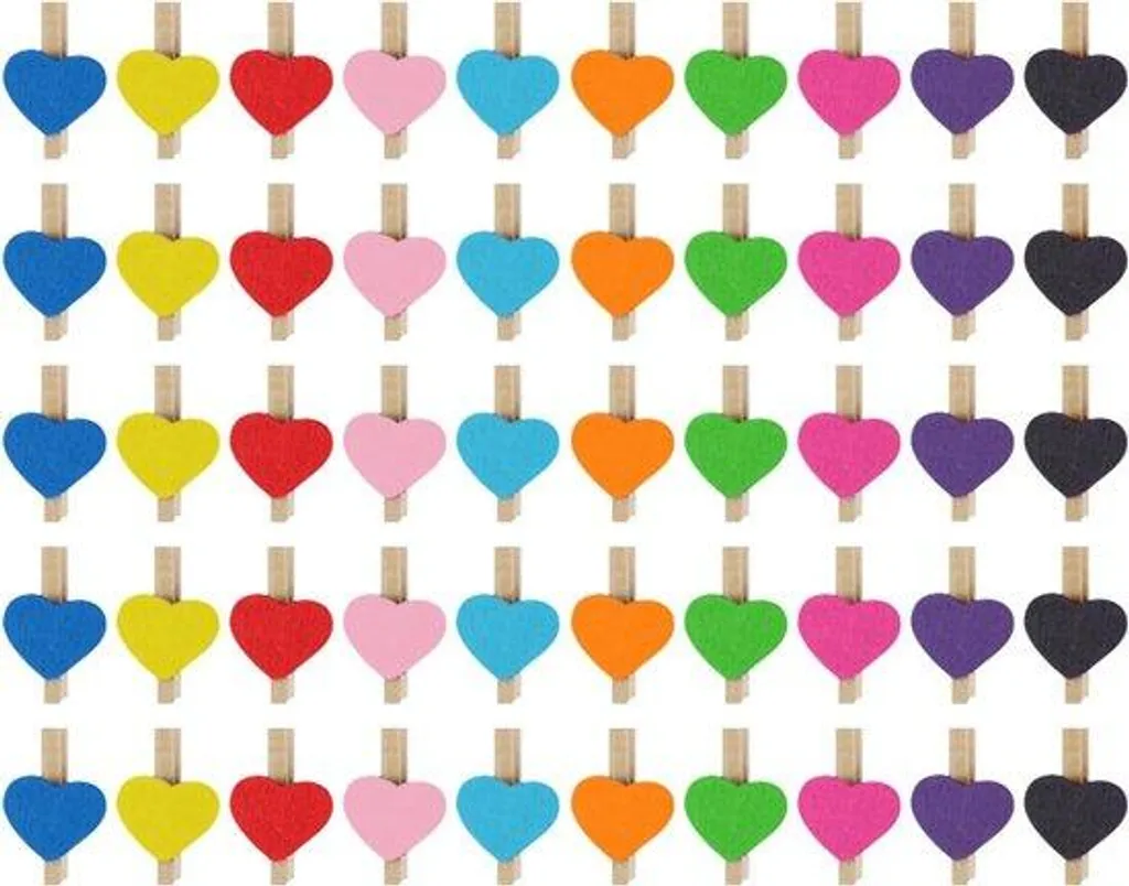 Pinces en Bois pour Décoration Murale et Pêle-Mêle Photo - Lot de 50