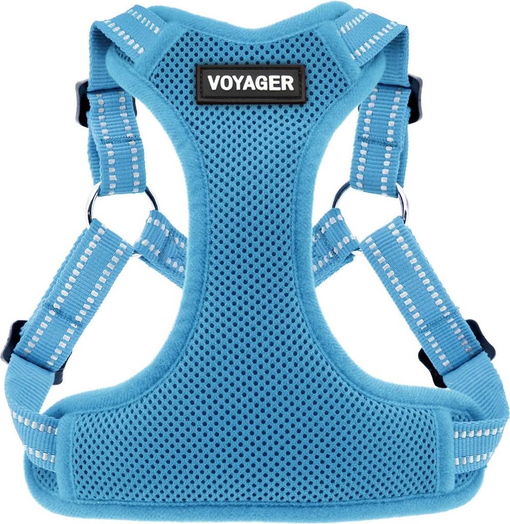 Voyager Verstellbares Hundegeschirr mit Reflektorstreifen by Best Pet Supplies - Strapazierfähige Ganzkörperweste ohne Zugkraft mit Leinen-D-Ring...