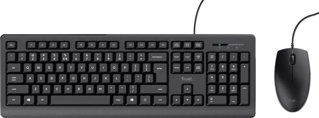 Combo Clavier Souris Trust TKM-250 Filaire USB QWERTZ - Fini les Piles