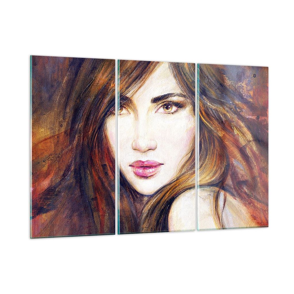 Bilder auf glas - Frau Gesicht Lippen - 165x110cm - Glasbilder - Wandbilder - Kunstdruck - zum Aufhängen bereit - Wanddekoration aus Glas - Glas B...