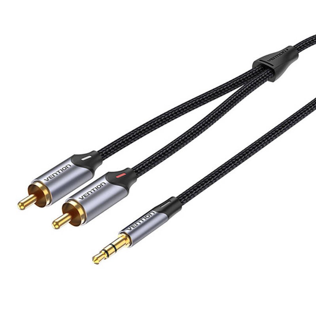 Vention Kabel Stereo BCNBH/ Klinke 3,5 Stecker -- 2x RCA Stecker/ 2m/ Grau