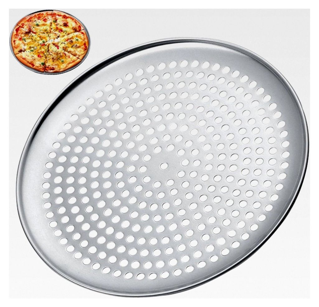 Runde Pizzapfanne mit Löchern, 40,6 cm, antihaftbeschichtetes Stahlblech
