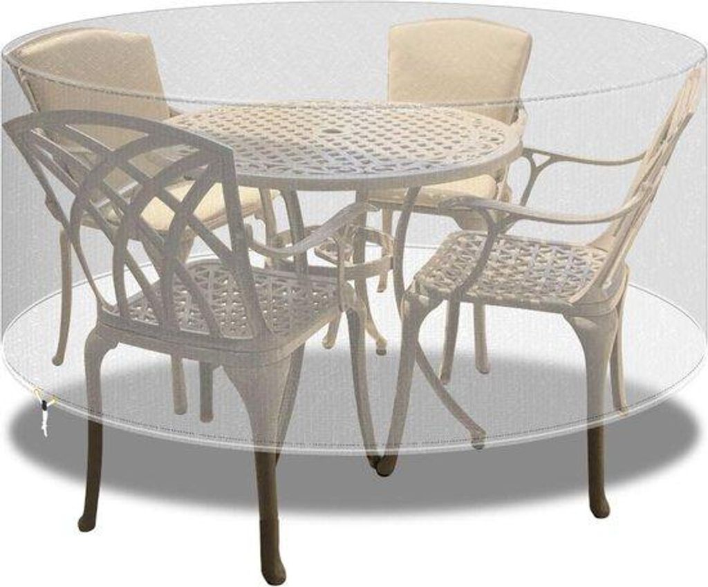 Wasserfeste runde Terrassdeckenabdeckungen - Gartenmöbelabdeckungen runde für Terrassdecken und Stühle Set - extra groß 250 x 90 cm