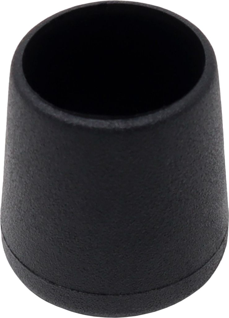 Adsamm | 16 x Stuhlbeinkappen / Ø 22 mm / für runde Rohre Ø 22 - 23 mm / Schwarz / rund / Möbelgleiter für Stahlrohrstühle