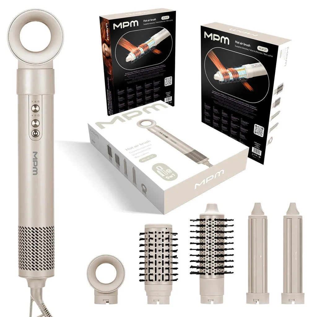 Set de Coiffage Sèche-cheveux MPM MLW-27 avec Buse de Précision Noir