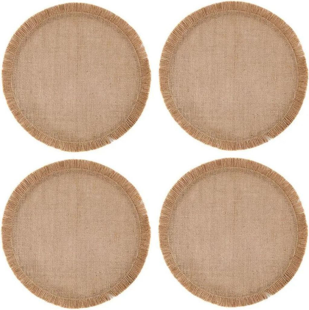 Mikasa kulaté prostírání z pytloviny, sada 4 přírodních Obrázek produktu 