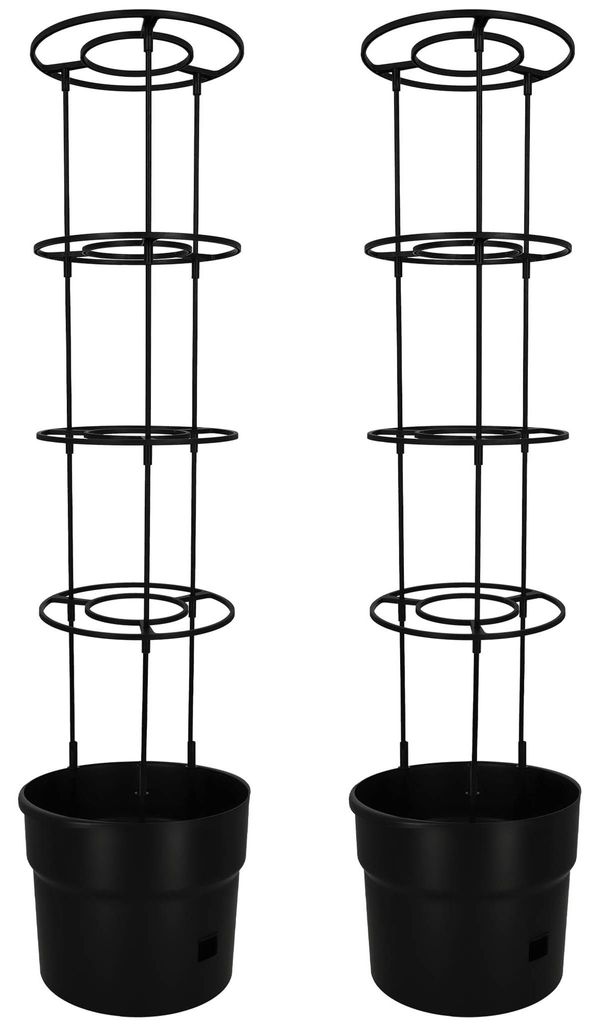 KOTARBAU 2er Set Tomaten Rankhilfe Anzuchttöpf 35 cm H: 128 cm Pflanzkübel Blumenkasten Rankhilfe Gurken Tomatenanzuchttopf mit Leiter Anth...
