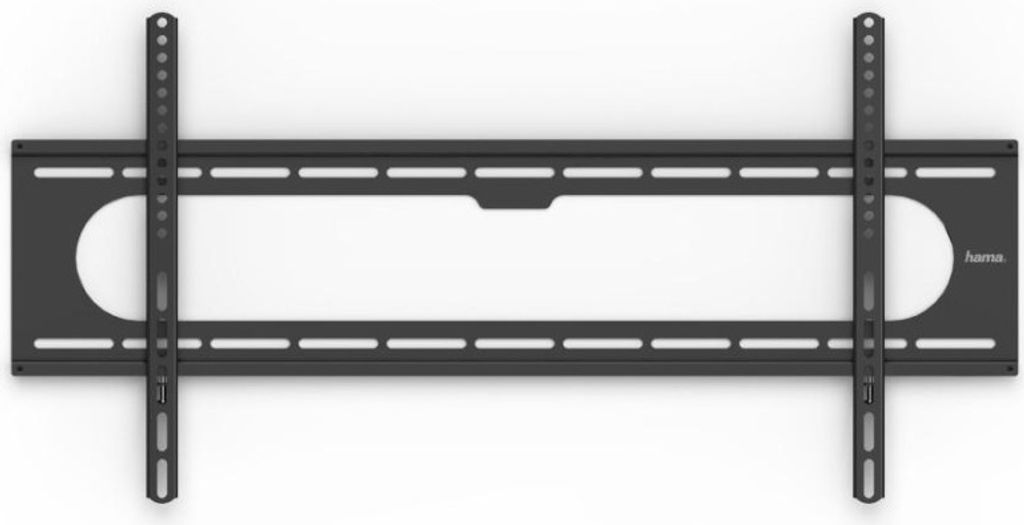 A black TV wall mount is shown against a white background.