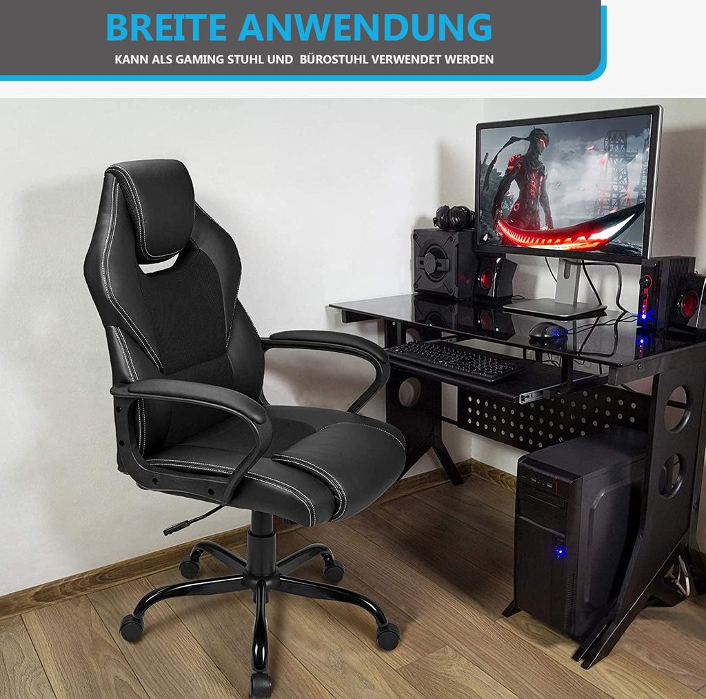 Meisterhome® Bürostuhl Ergonomisch Schreibtischstuhl Racing Produktbild 