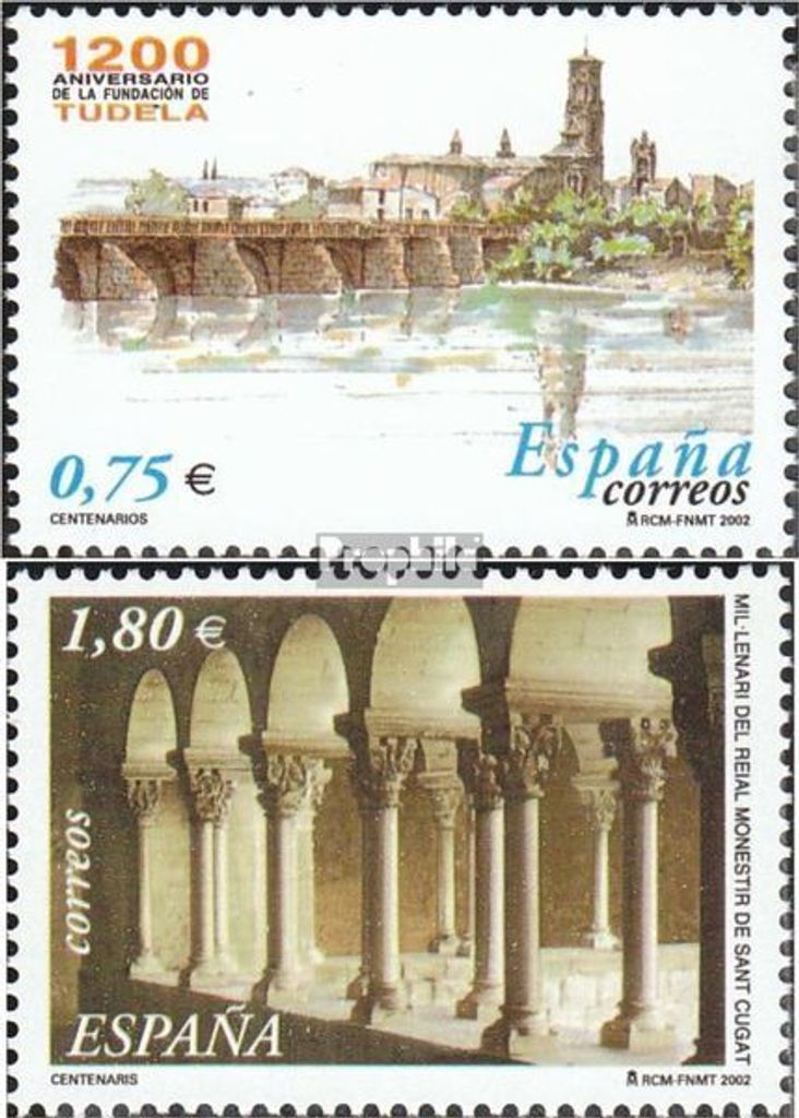 Briefmarken Spanien 2002 Mi 3737-3738 (kompl.Ausg.) gestempelt 1200 Jahre Stadt Tudela