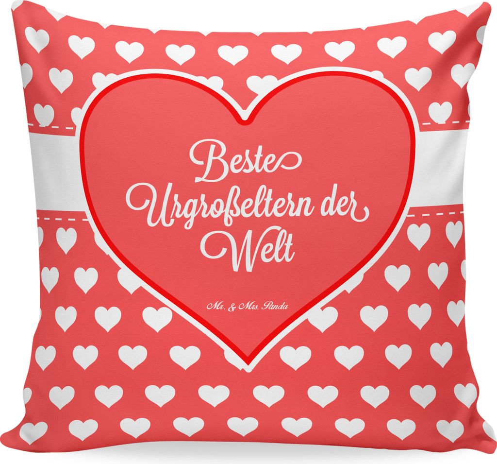 Mr. & Mrs. Panda Deko Kissen Urgroßeltern - Geschenk, Omma, Produktbild 