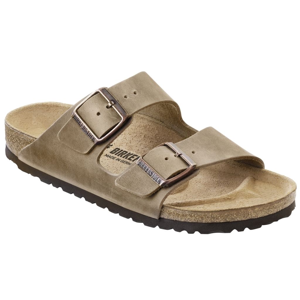 Birkenstock Arizona Damen Herren Pantolette Nubukleder geölt, Farbe:Tabacco Brown, Größe:40, Weite:Normal