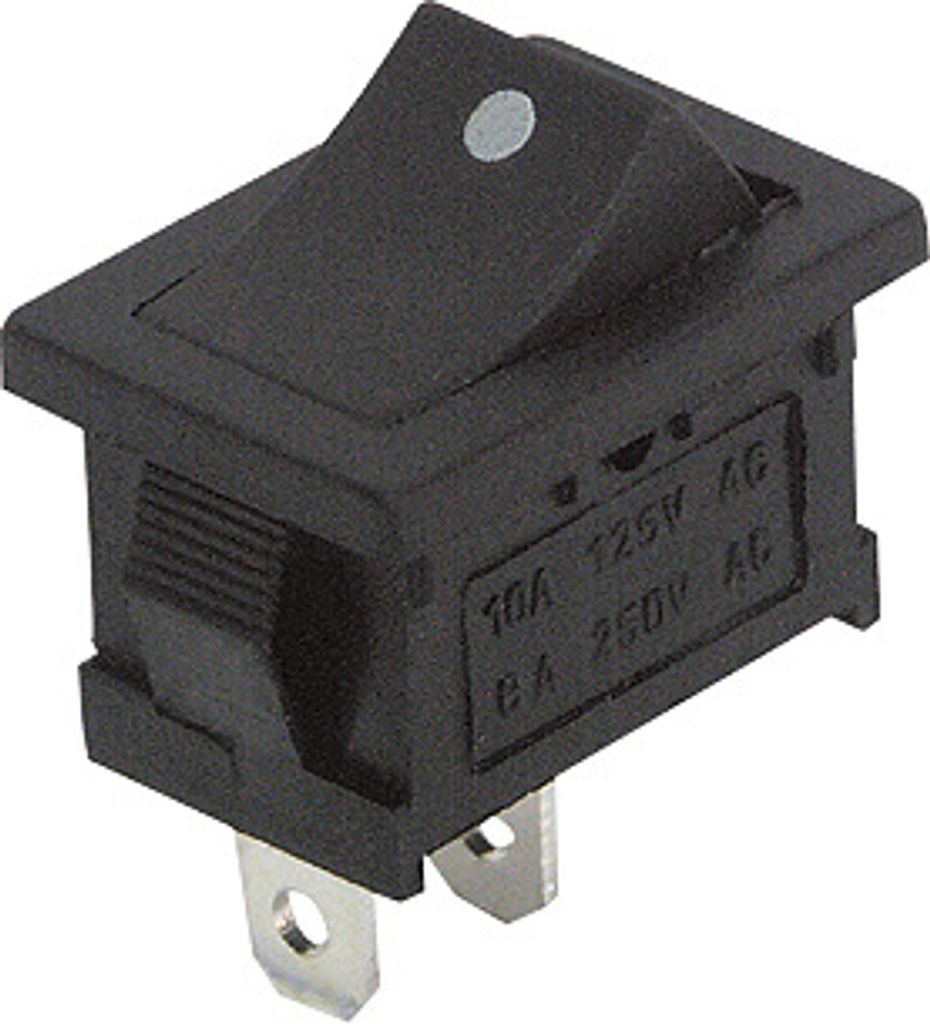 Mini-Wippenschalter McPower, 2-polig, schwarze Wippe mit Produktbild 