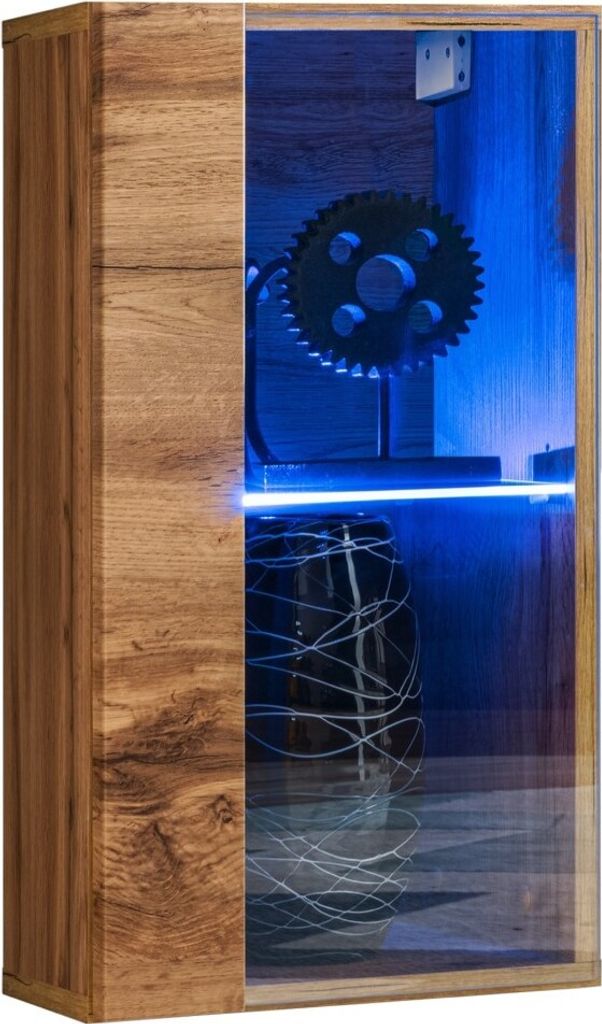 Kleines TV-Möbel oder Beistellmöbel SWITCH – 50 cm – Schublade und Fach – Schwarz/Grau glänzend – Modernes Design