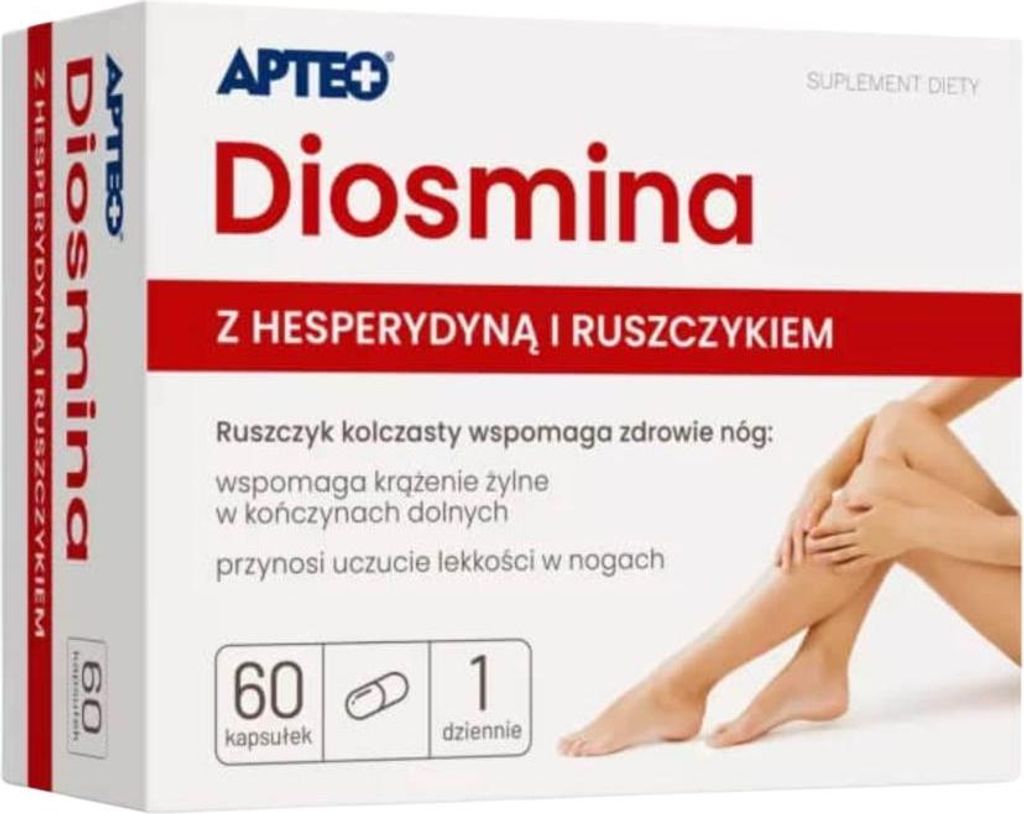 DIOSMIN MIT HESPERIDIN leichte Beine Apteo 60 Kapseln. Produktbild 