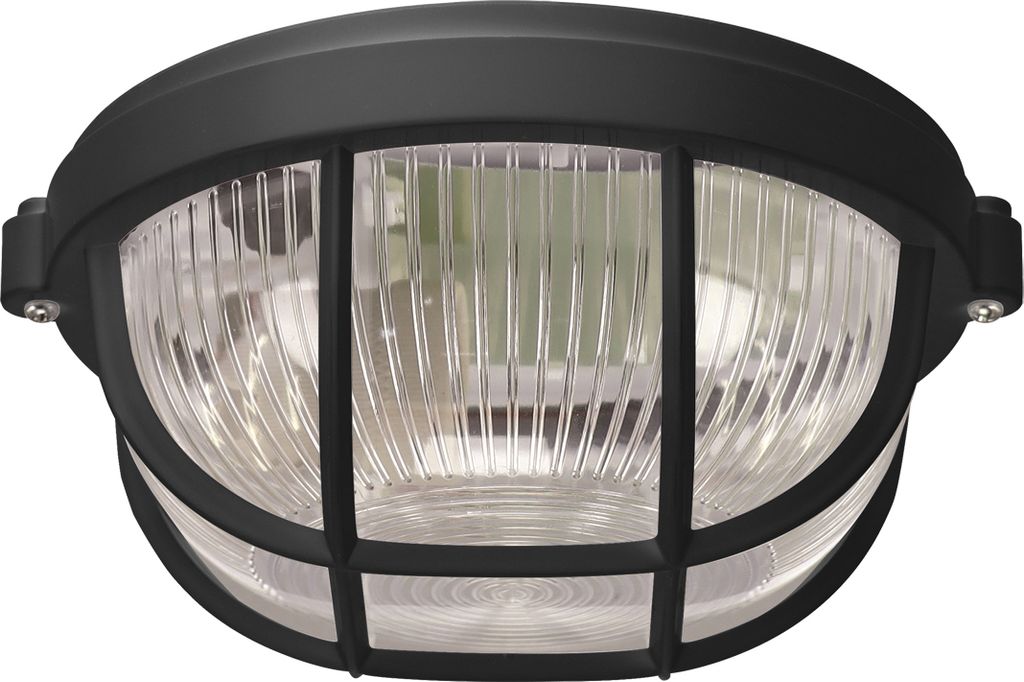 Außenlampe E27 IP65 D: 18 cm Schwarz rund Maritim