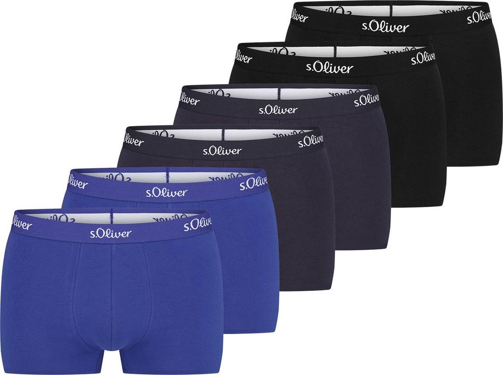 s.Oliver 6er Pack Basic Retro Short / Pant Hipster aus elastischem Jersey, Hoher Tragekomfort, Bund mit Logo-Schriftzug
