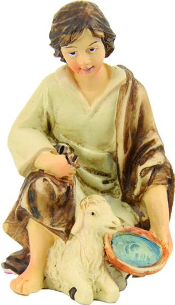 Mathias Krippenfiguren Hirte mit Holz kniend für Figuren der Größe ca 15cm