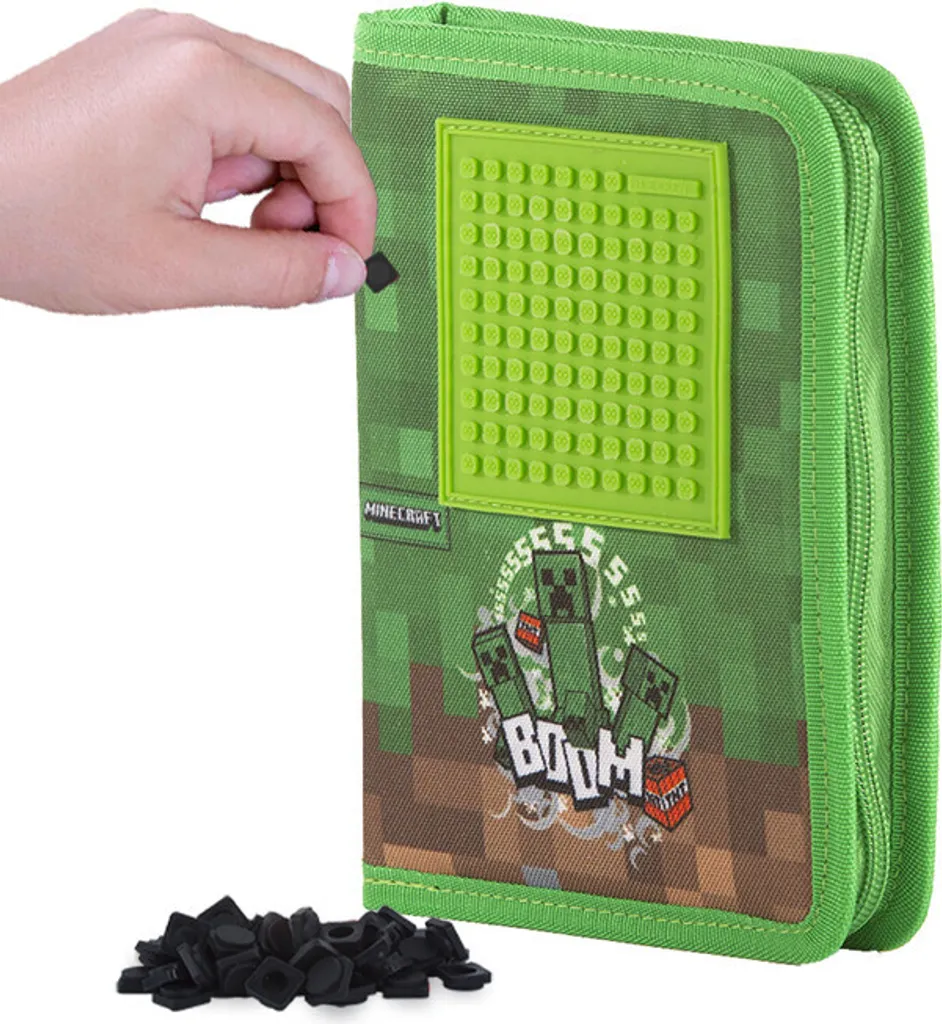 Trousse PIXIE CREW Minecraft Noir - Panneau en silicone et pixels inclus