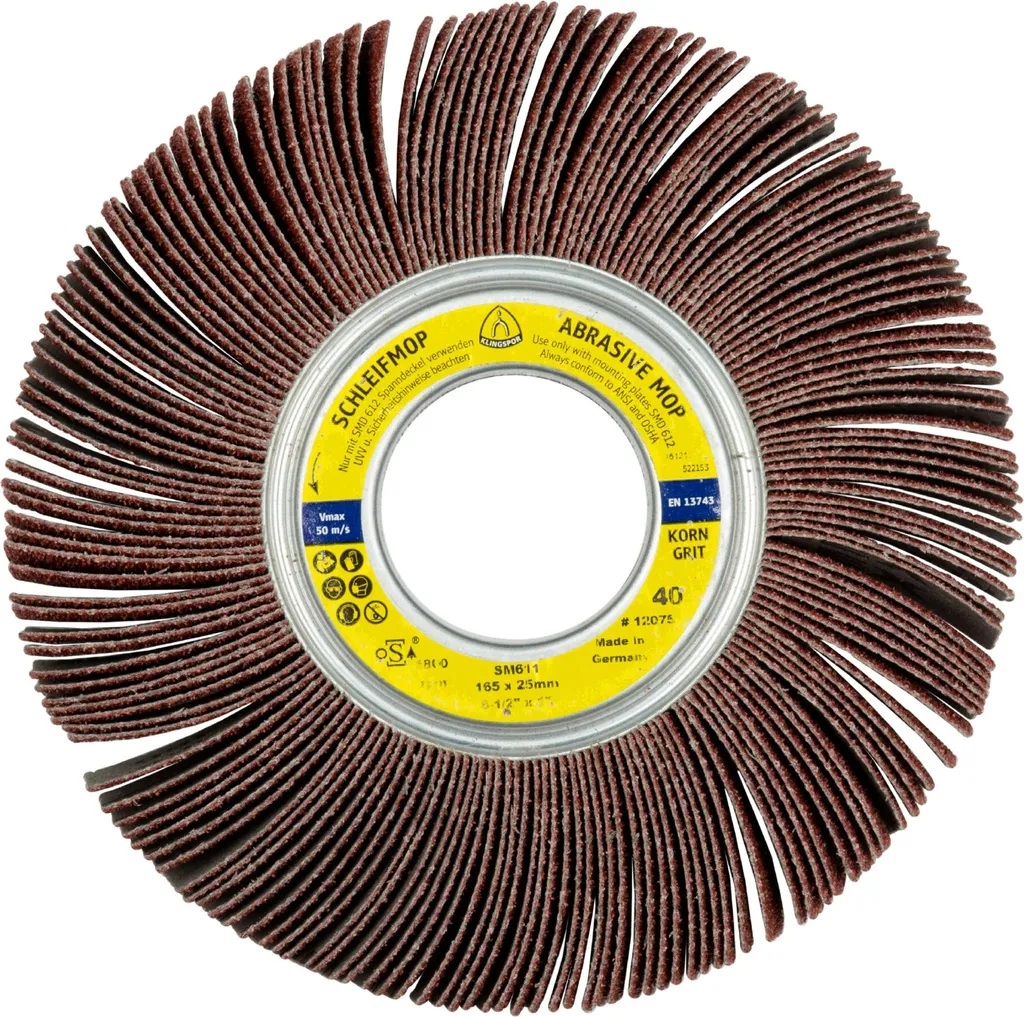 Mop Abrasivo SM 611 Klingspor Grana 40 - Ruota 12000 RPM Alta Resa