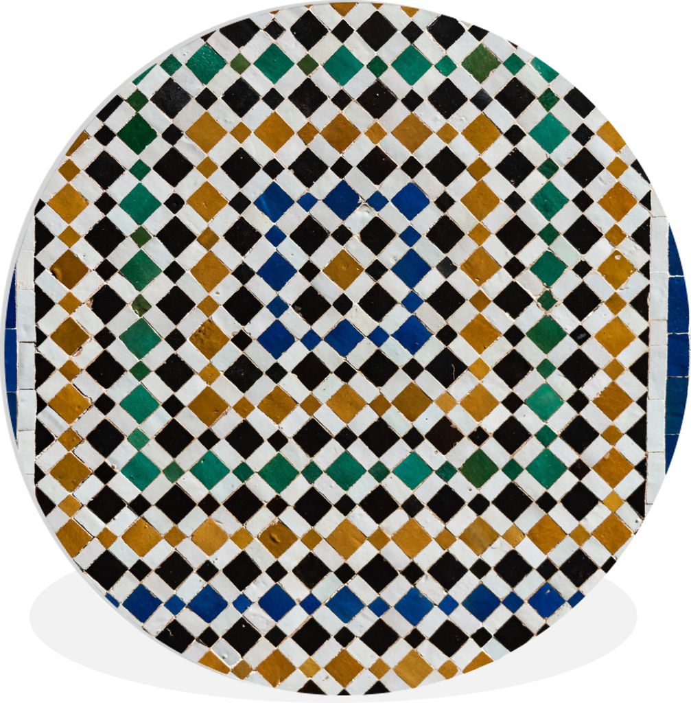 MuchoWow Rundes Wandbild - Runde Bilder Ein marokkanisches Mosaik, das wie eine Art Labyrinth aussieht Ø 30 cm Kreis Wanddekoration Kunststoff -...