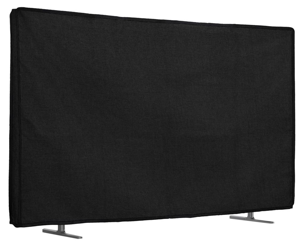 kwmobile 24" TV Abdeckung Indoor - Fernseher Hülle Bildschirmschutz Abdeckung - TV Bildschirm Staubschutzhülle - Fernsehabdeckung - Leinen Schwarz