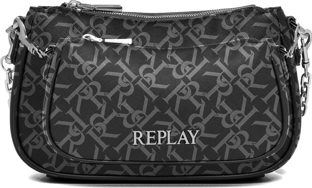 REPLAY Umhängetasche Schultertasche Crossbody Bag Black schwarz