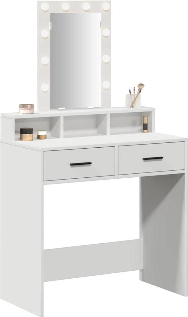 Schminktisch mit Schubladen Weiß 79 x 41 x 140 cm Holzwerkstoff
