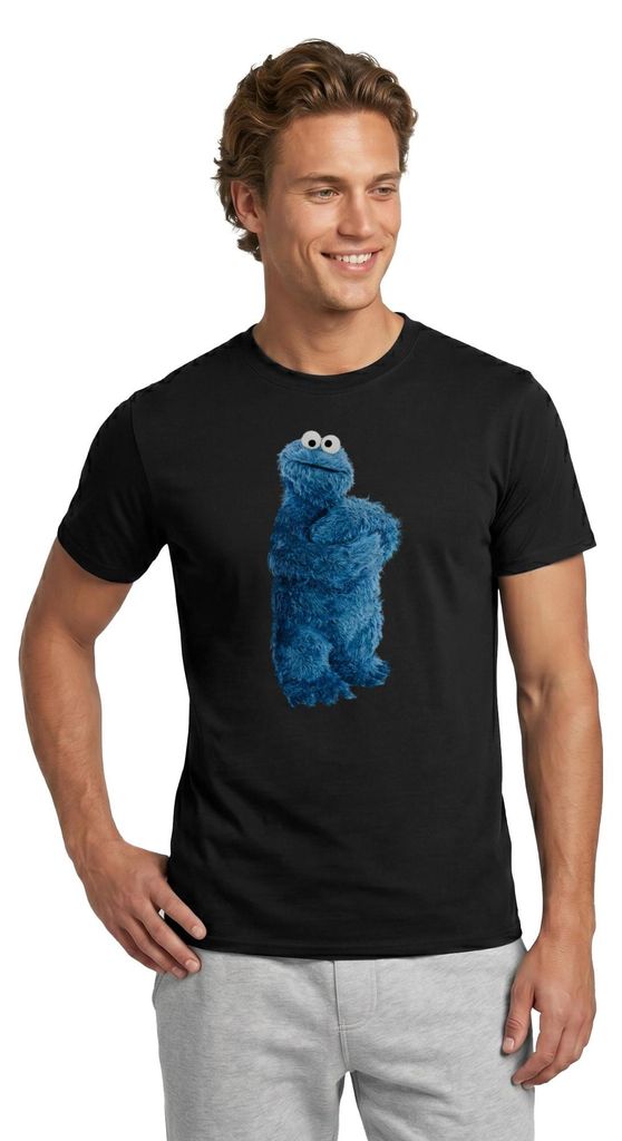 Spreadshirt Sesamstraße Krümelmonster Pose Männer T-Shirt, 3XL, Schwarz
