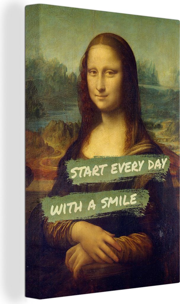 OneMillionCanvasses - Leinwandbilder - 90x140 cm, Mona Lisa - Da Vinci - Zitat, Wandbilder Kunstdruck Wanddekoration - Foto auf Leinwand - Gemäl...