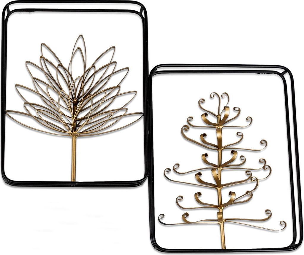 Wanddeko Blume Baum Metall Hänger Wandbild Bild abstraktes Deko Objekt Skulptur
