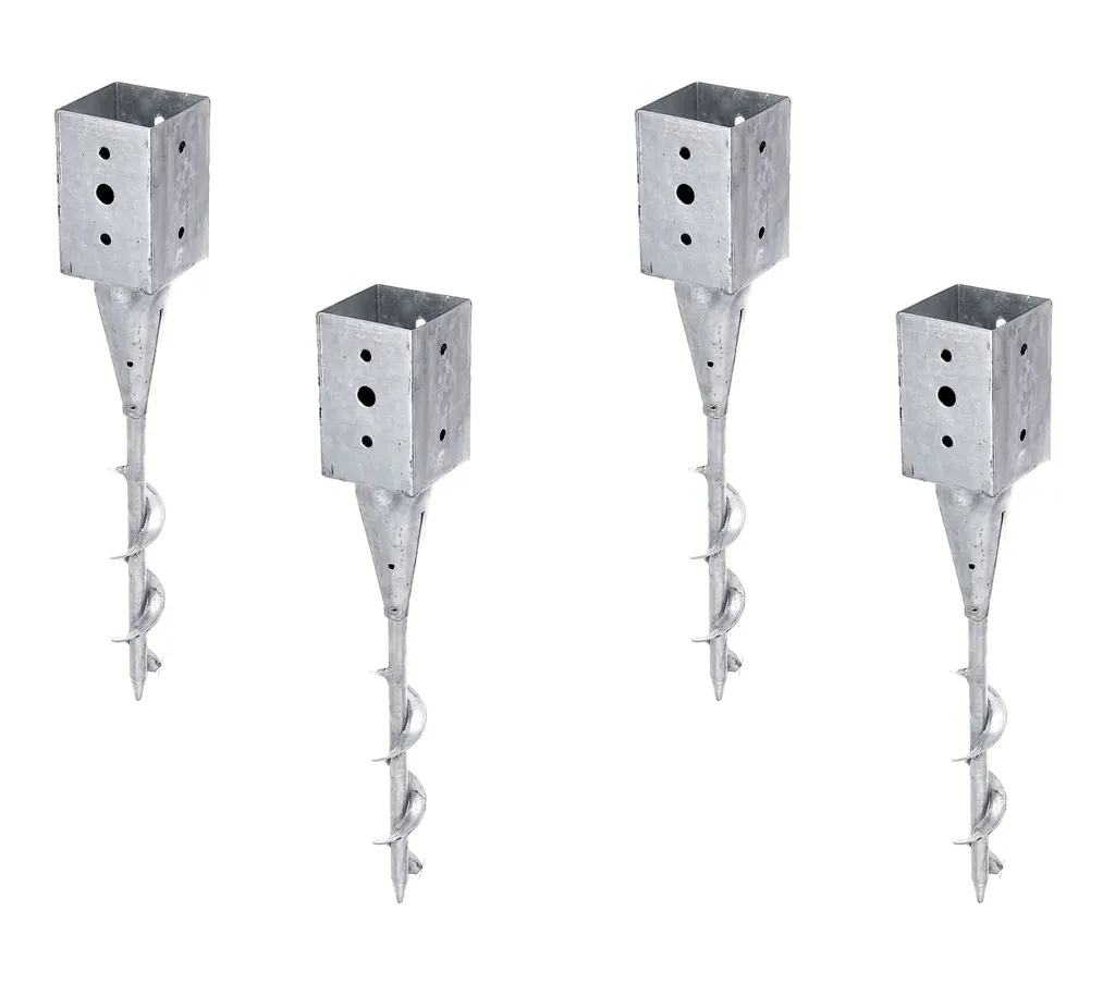 Alberts Douilles de sol à visser 91x91 mm pour poteaux carrés - 4 pièces