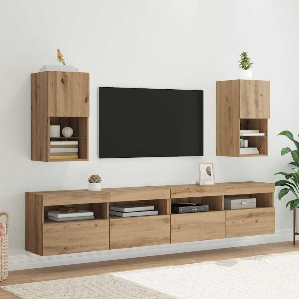 Maison Exclusive - Wandmontierte TV-Schränke 2 pcs Artisan-Eiche 30,5 x 30 x 60 cm