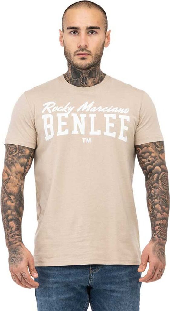 T-shirt homme coupe normale LOGO Sand/White M BENLEE Image du produit 