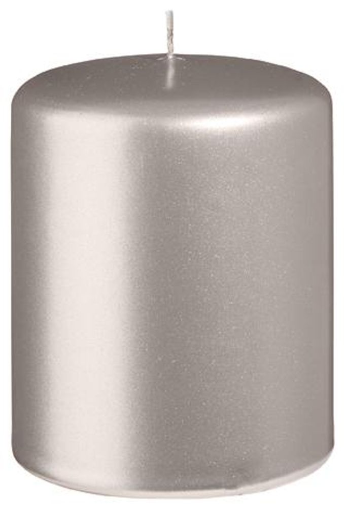 Stumpenkerzen Metallic Matt Stein 100 x Ø 80 mm, 12 Stück