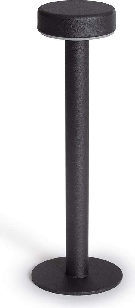 LED Tischlampe Tragbar mit wiederaufladbarem USB-Akku Metall Bunza Schwarz