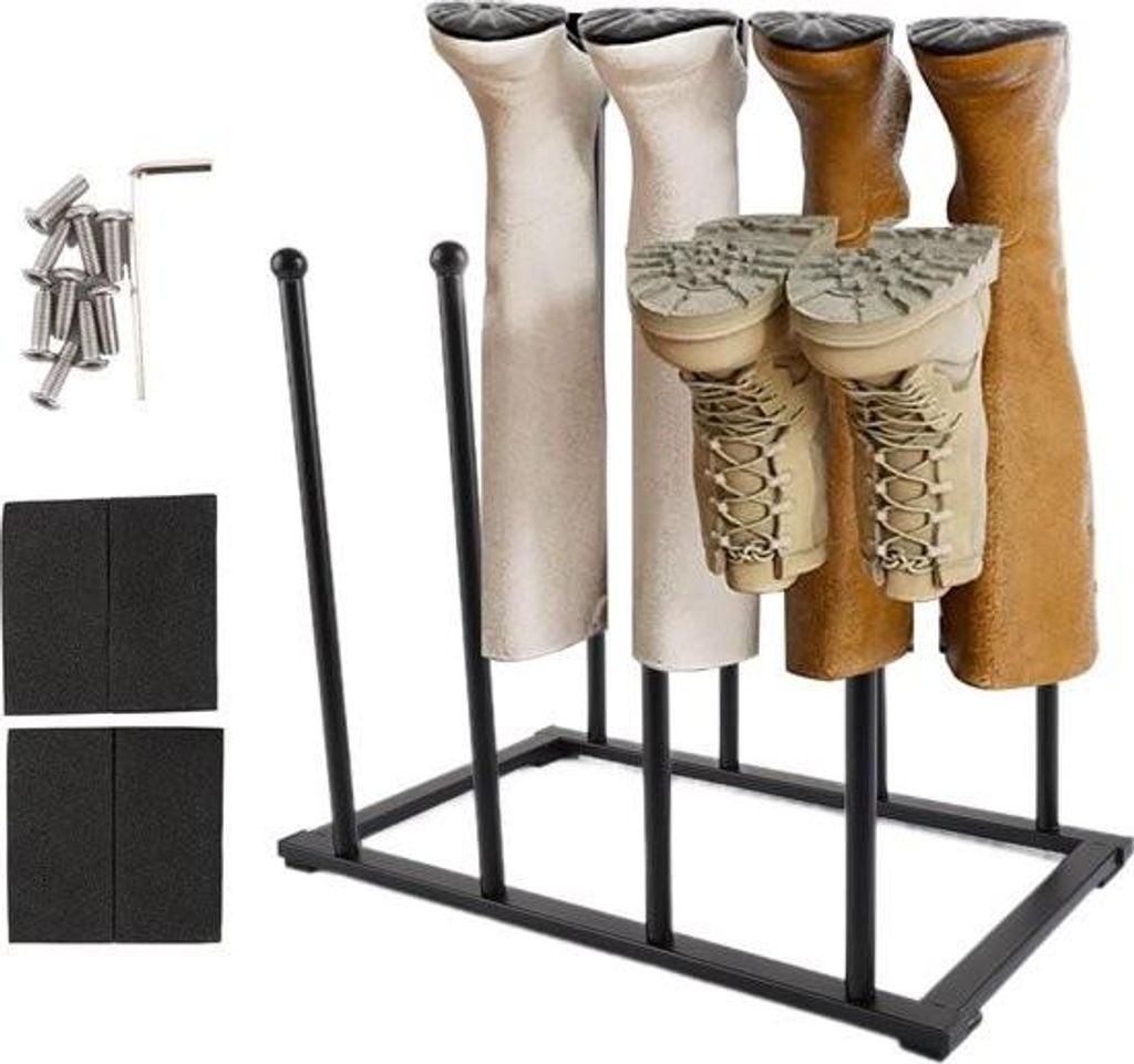 Schuhregal für den Außenbereich – Metall – 4 Paar – Hohe Stiefel – Organizer