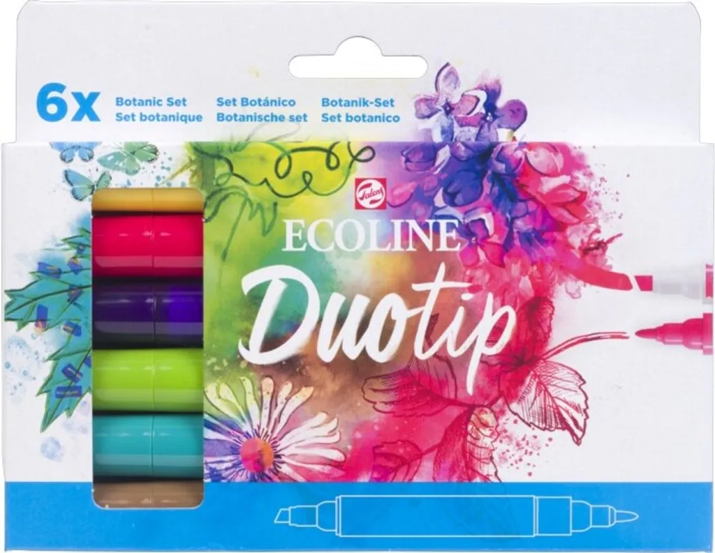 TALENS ECOLINE - Marcatore Duotip Ecoline Botanical Set 6 colori | Set 6 pezzi
