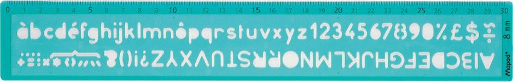 Maped Schriftschablone Schrifthöhe: 8 mm grün transparent
