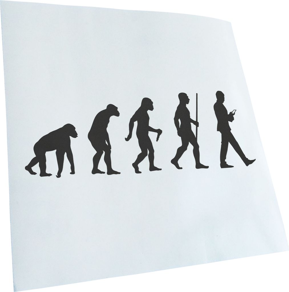 Kiwistar - Autoaufkleber - Evolution Smartphone - Grau - 20x7cm - Aufkleber für Auto, Laptop, Fahrrad, LKW, Motorrad mehrfarbig JDM Decal Racing